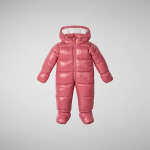 Unisex kids' hooded jumpsuit Shell in bloom pink