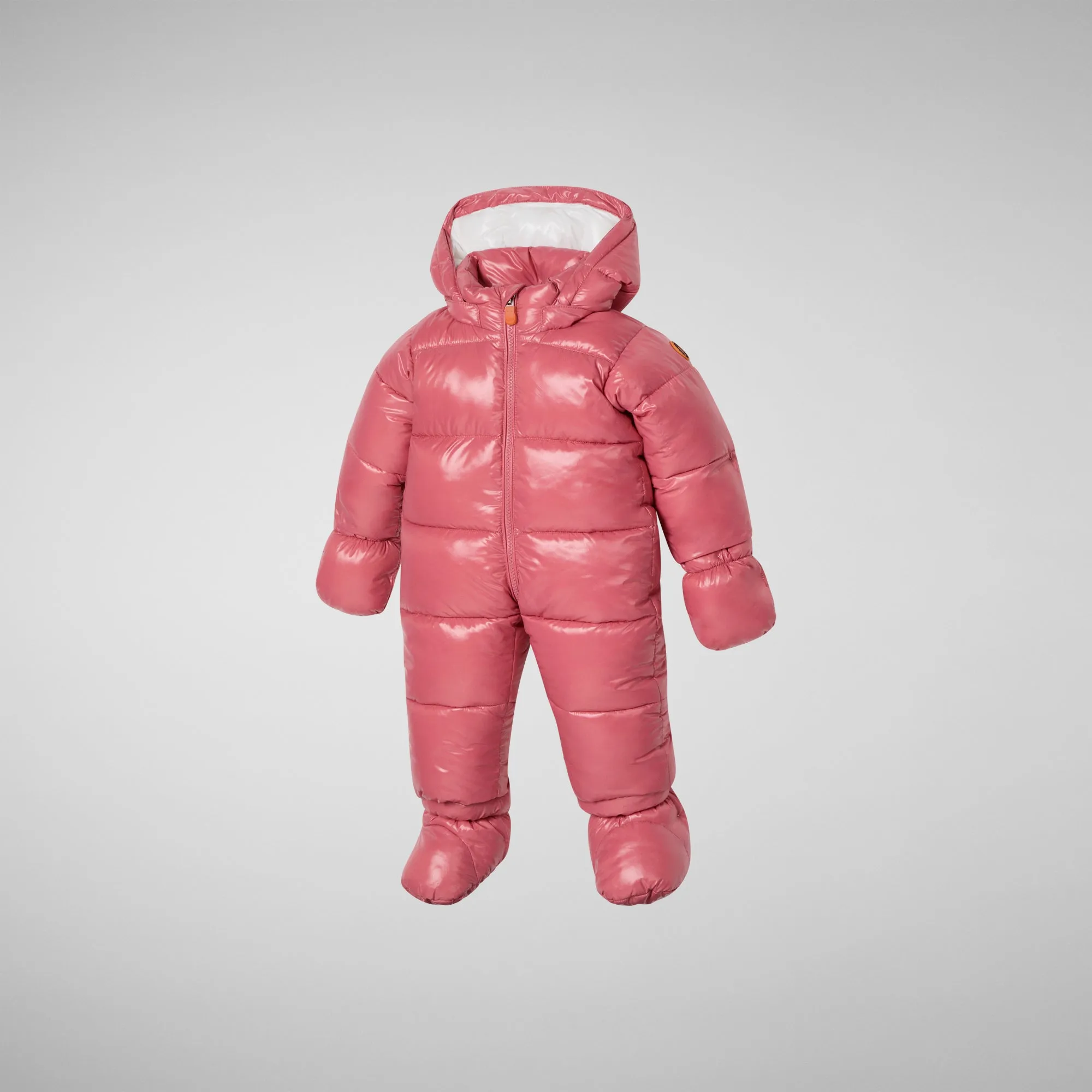 Unisex kids' hooded jumpsuit Shell in bloom pink