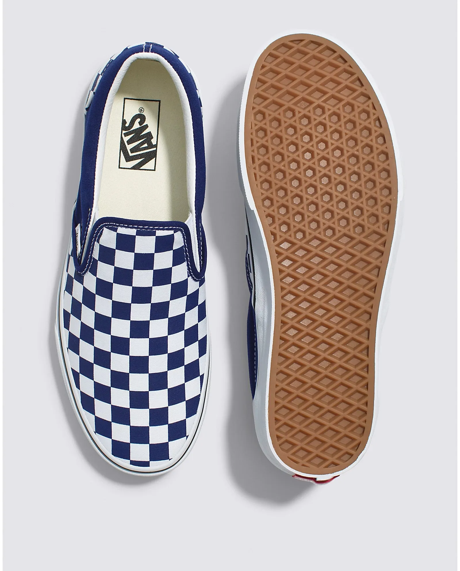 VANS UNISEX CLASSIC SLIP-ON CHECKERBOARD SHOE (BEACON BLUE)